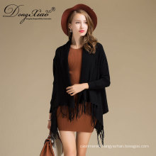 Shawl Collar Long Knitted Cashmere Woolen Lady's Cardigan Sweater